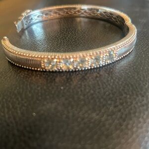 Judith Ripka Narrow Cuff with Blue Topaz Stones